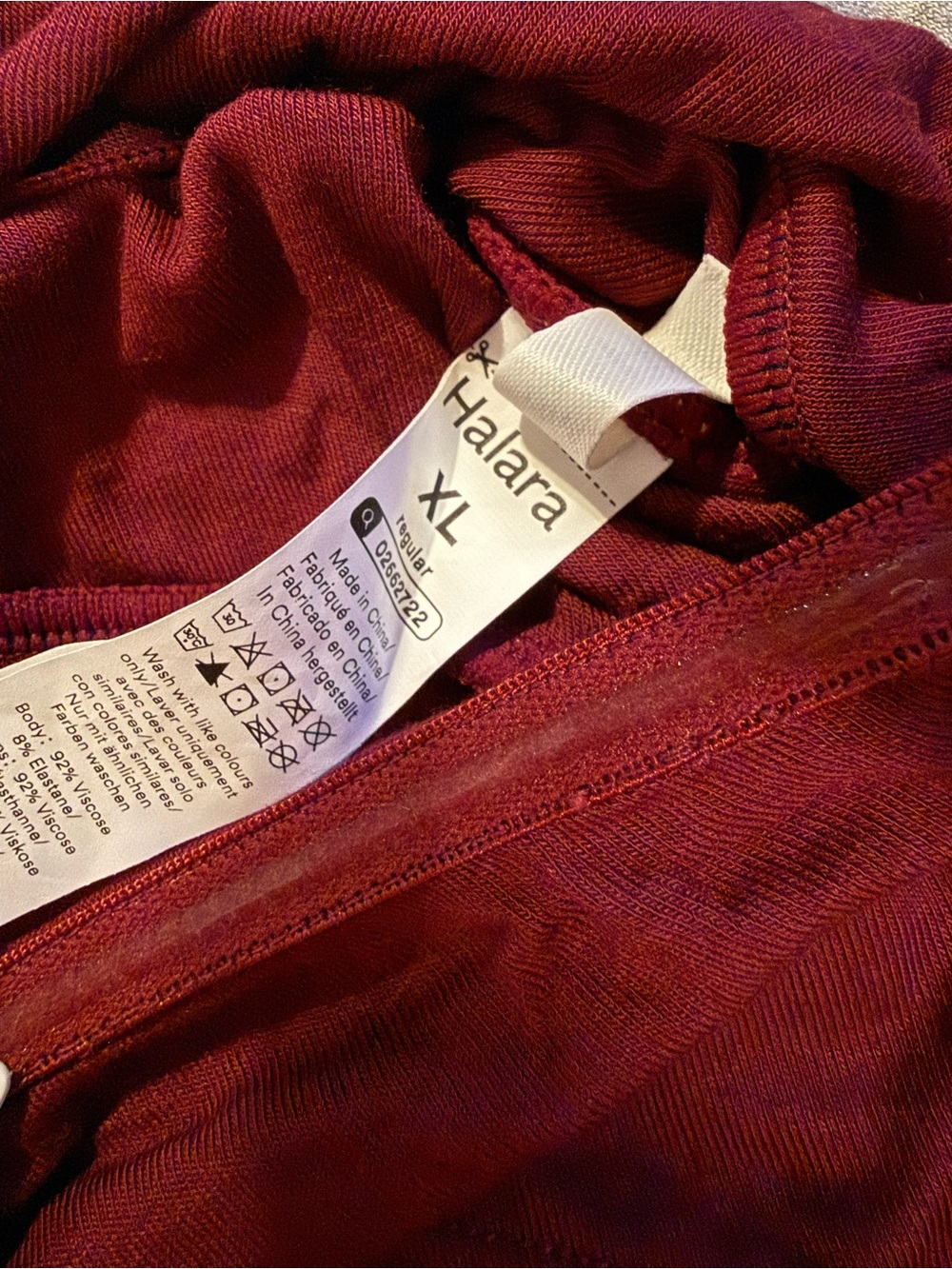 HALARA Strapless Wide-Leg Jumpsuit in Wine - Picture 4 of 5